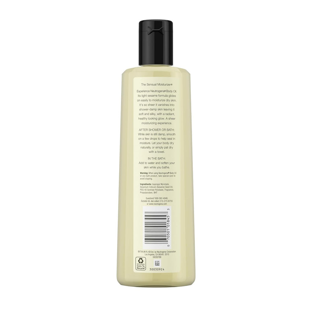 Neutrogena Body Oil Light Sesame Formula, Twin Pack, 16 fl oz