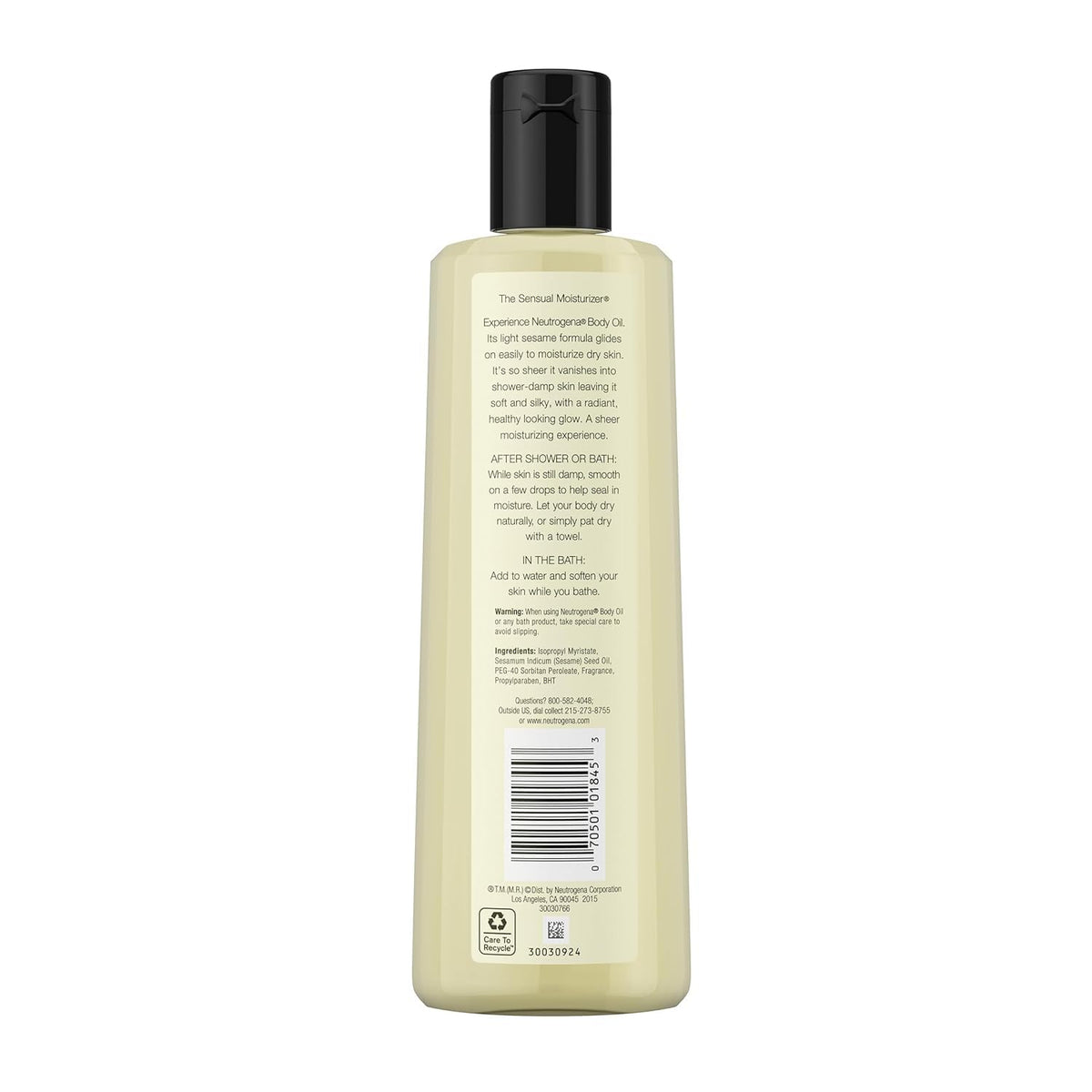 Neutrogena Body Oil Light Sesame Formula, Twin Pack, 16 fl oz