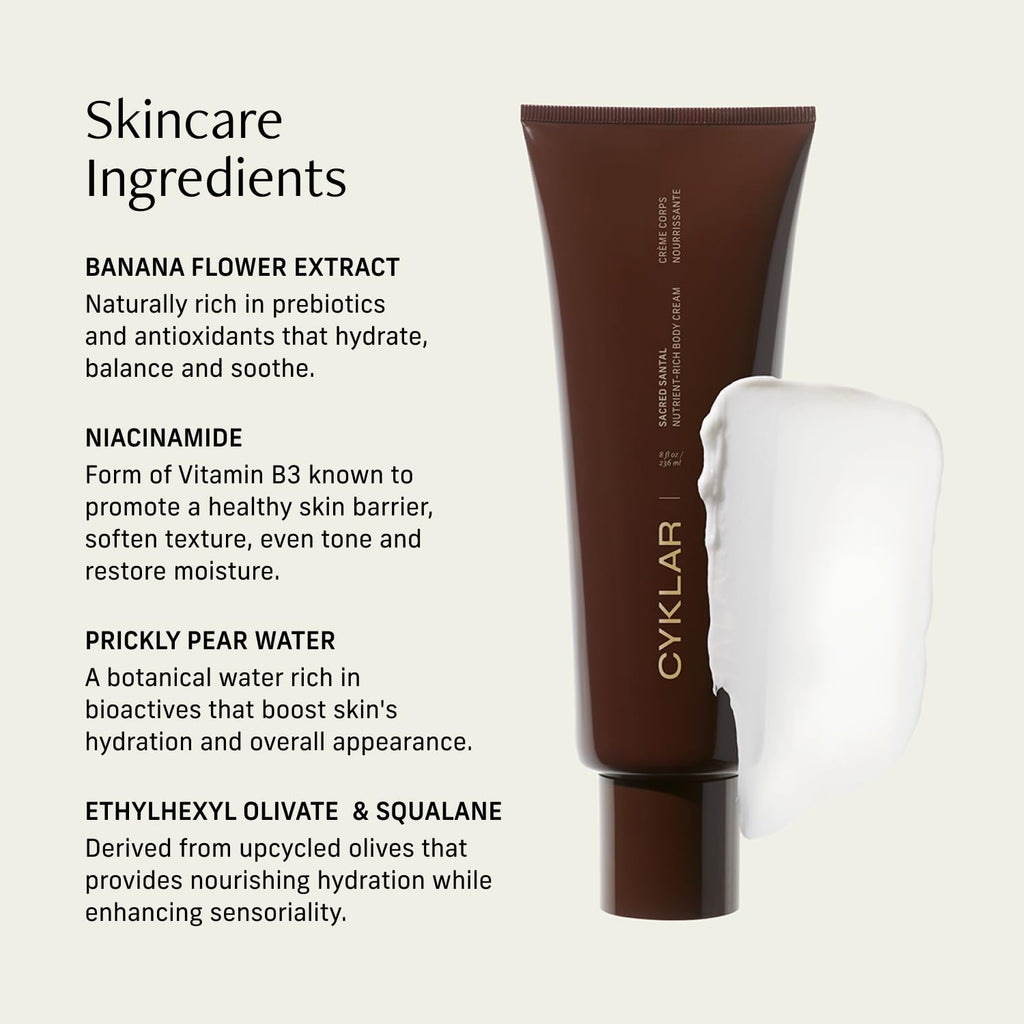 CYKLAR - Nutrient Rich Body Cream + Sensorial Body Wash - Bundle - Sacred Santal Fragrance