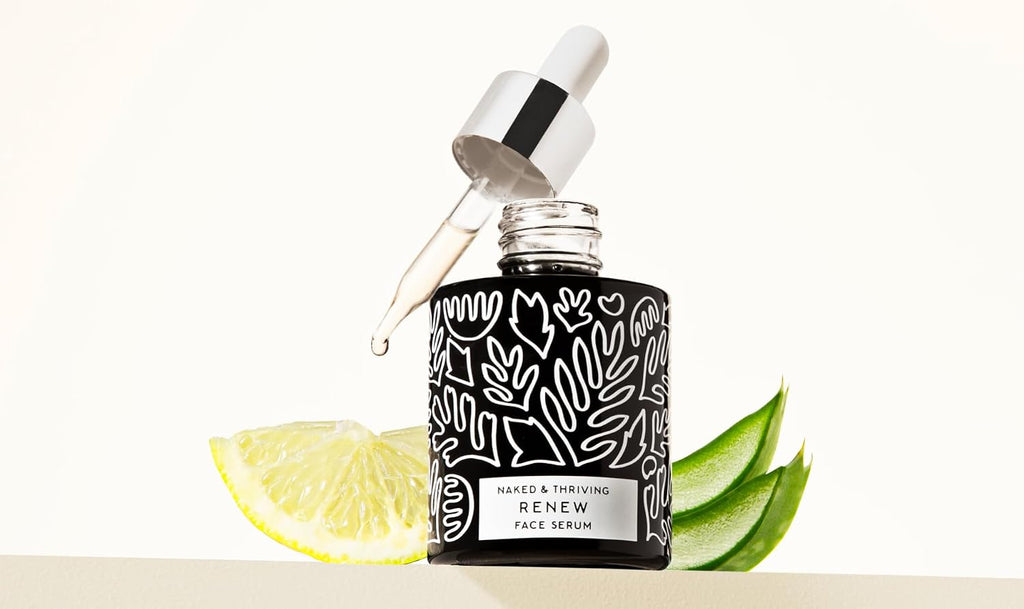 Naked & Thriving Renew Resurfacing Night Serum - Clinically Proven Visible Anti-Aging Benefits, Multitasking for Visible Fine Lines, Texture, Hydration, & Firmness. Hyaluronic Acid+Ferulic Acid 30 mL