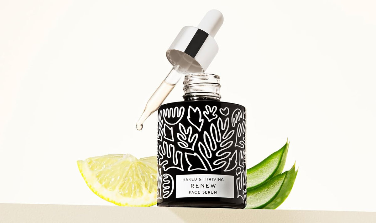 Naked & Thriving Renew Resurfacing Night Serum - Clinically Proven Visible Anti-Aging Benefits, Multitasking for Visible Fine Lines, Texture, Hydration, & Firmness. Hyaluronic Acid+Ferulic Acid 30 mL