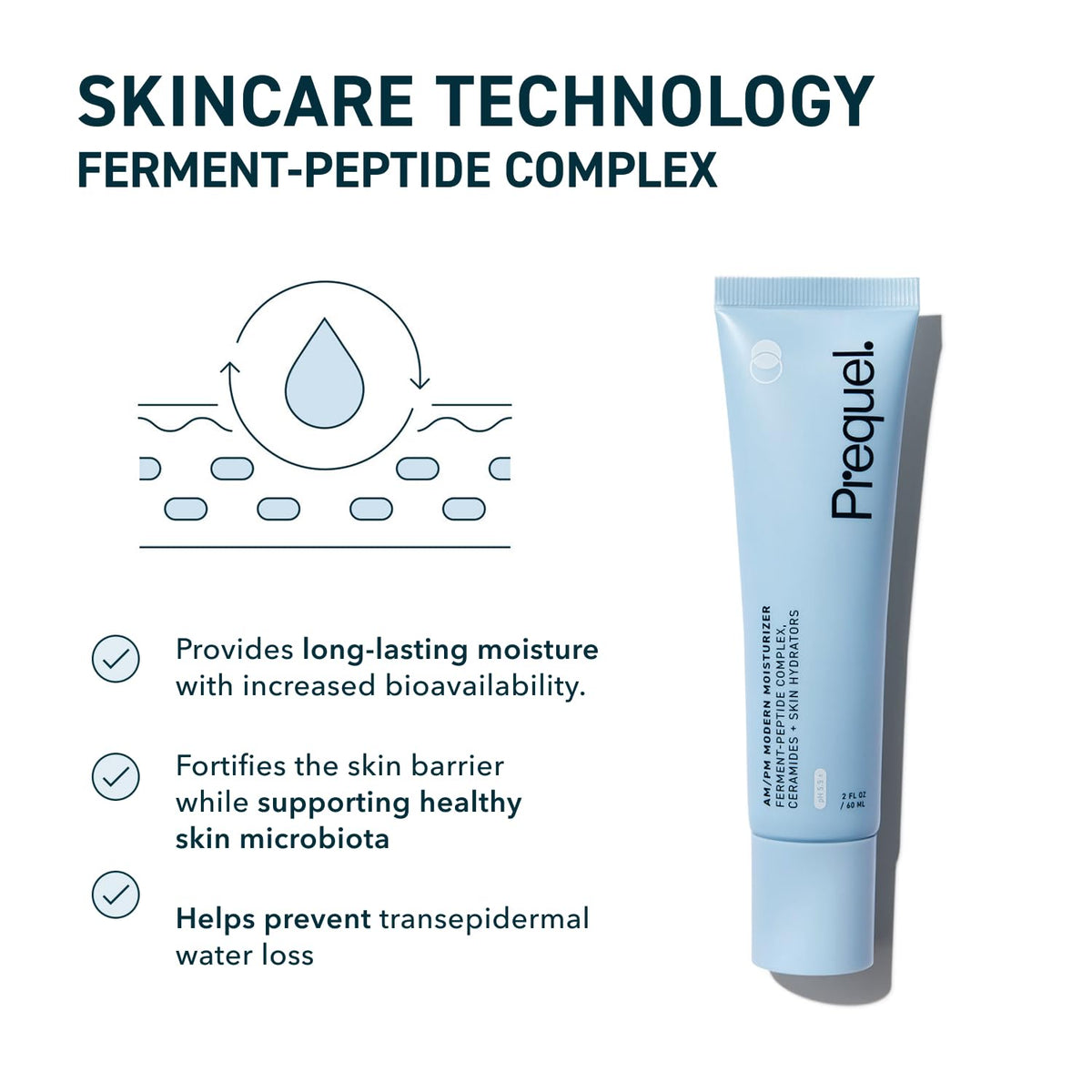 Prequel Skin Face Moisturizer Peptide Cream With Ceramides Glycerin Barrier