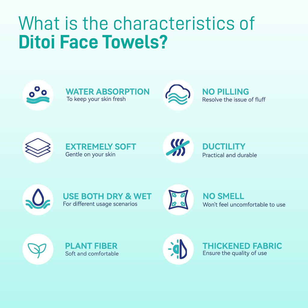 Ditoi Face Towels XXL, Ultra‑Soft Disposable Facial Towels