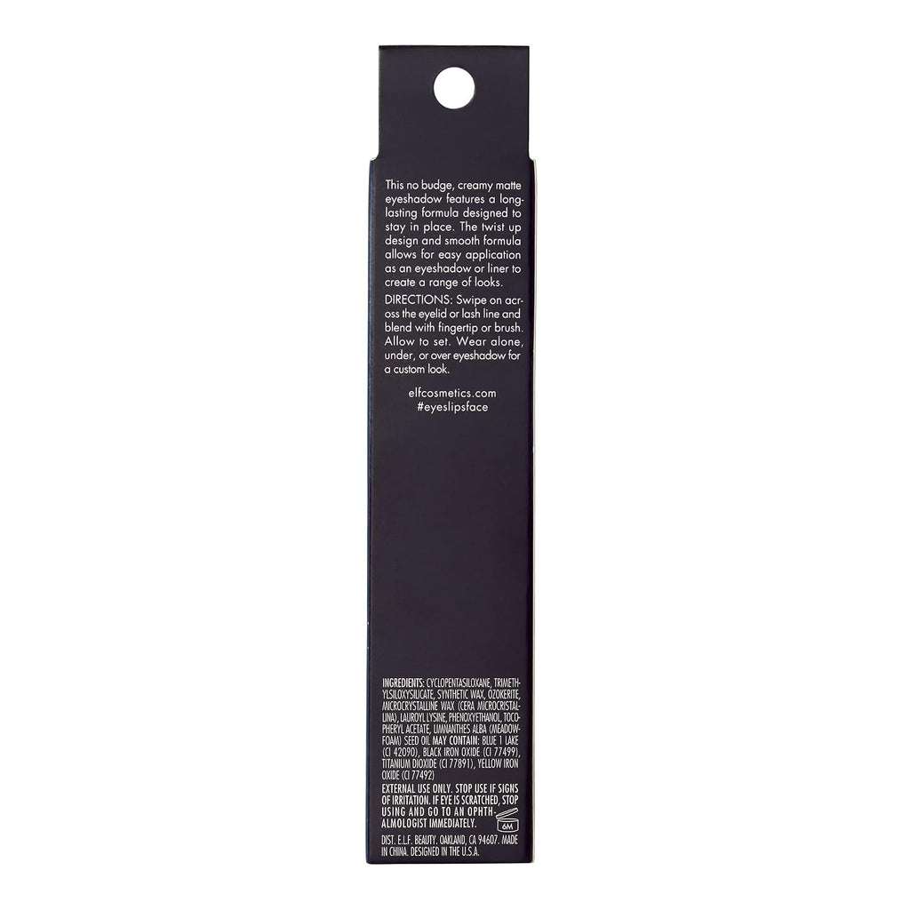 e.l.f. No Budge Matte Shadow Stick, One-Swipe Cream Eyeshadow Stick, Long-Wear & Crease Resistant, Matte Finish, Vegan & Cruelty-Free, Out Of Sight
