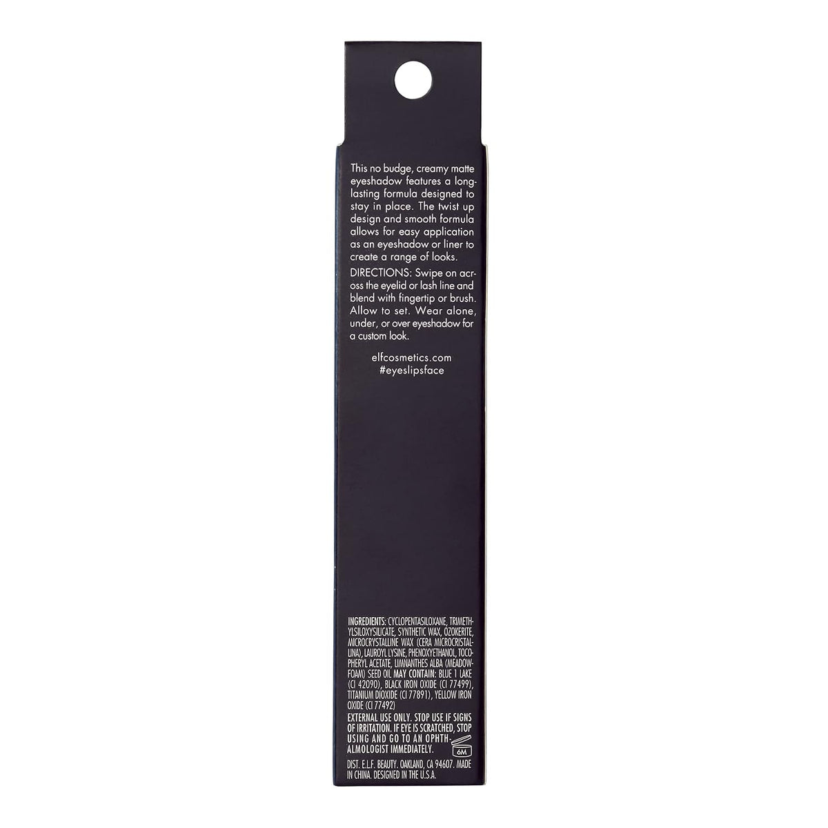 e.l.f. No Budge Matte Shadow Stick, One-Swipe Cream Eyeshadow Stick, Long-Wear & Crease Resistant, Matte Finish, Vegan & Cruelty-Free, Out Of Sight