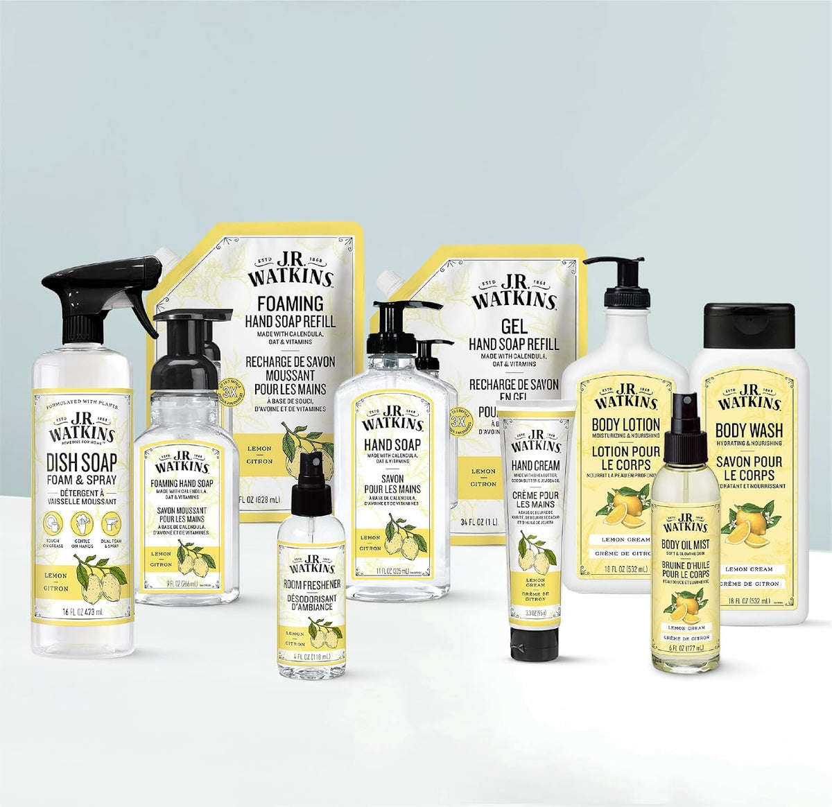 J.R. Watkins Moisturizing Foam Hand Soap Refill 2 Pack, Lemon, 28 fl oz