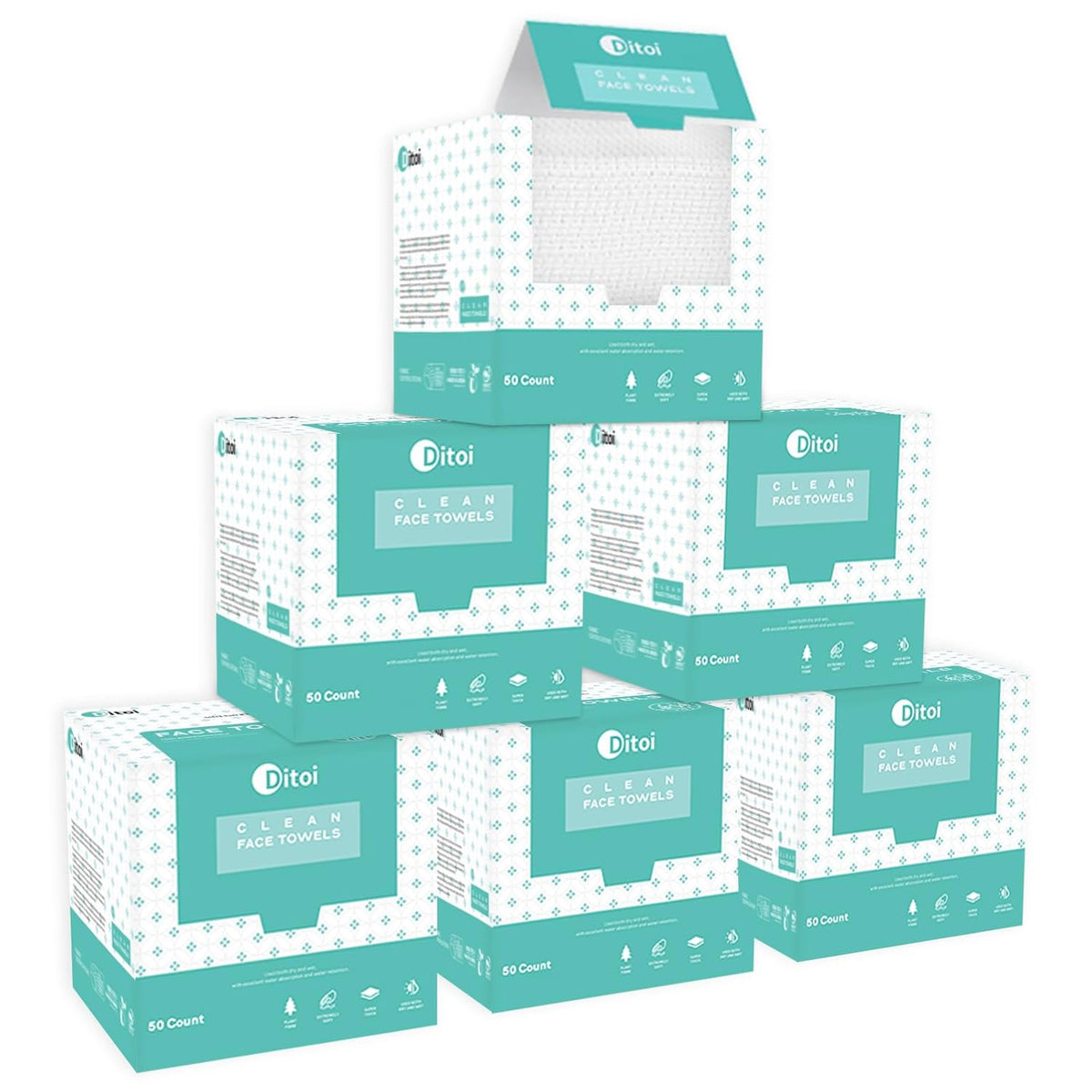 Ditoi Face Towels XXL, Ultra‑Soft Disposable Facial Towels