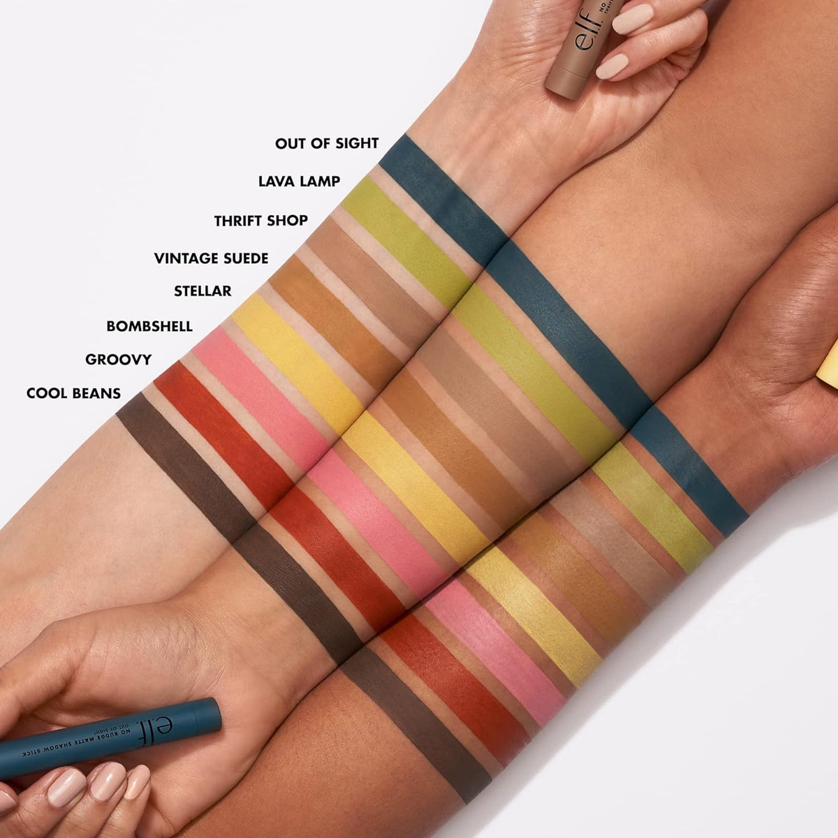 e.l.f. No Budge Matte Shadow Stick, One-Swipe Cream Eyeshadow Stick, Long-Wear & Crease Resistant, Matte Finish, Vegan & Cruelty-Free, Out Of Sight