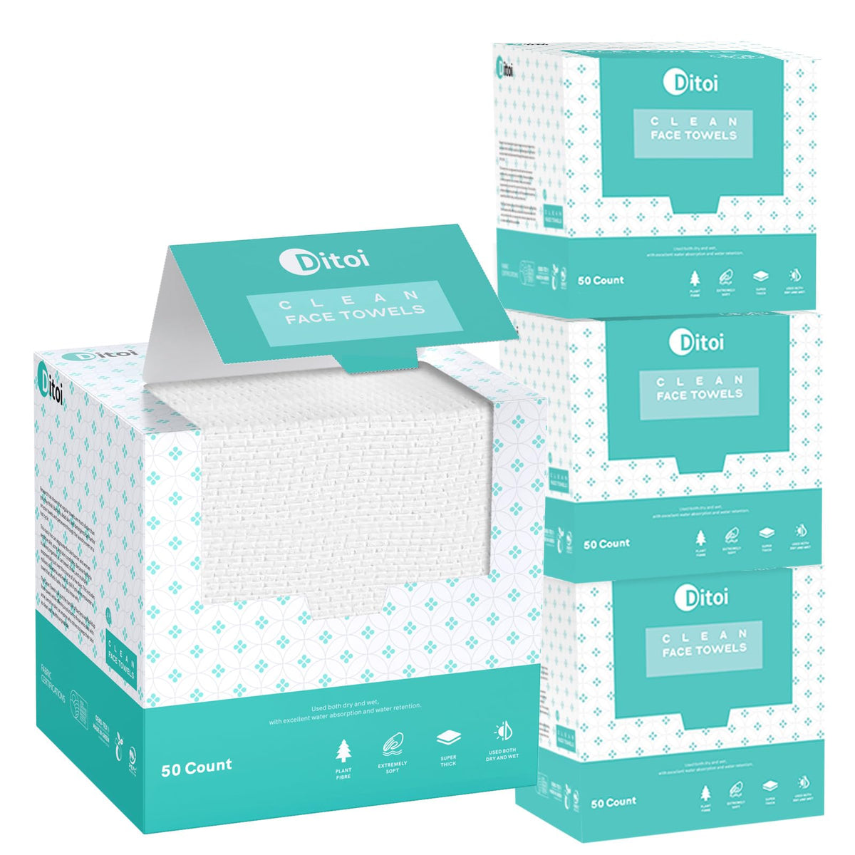 Ditoi Face Towels XXL, Ultra‑Soft Disposable Facial Towels