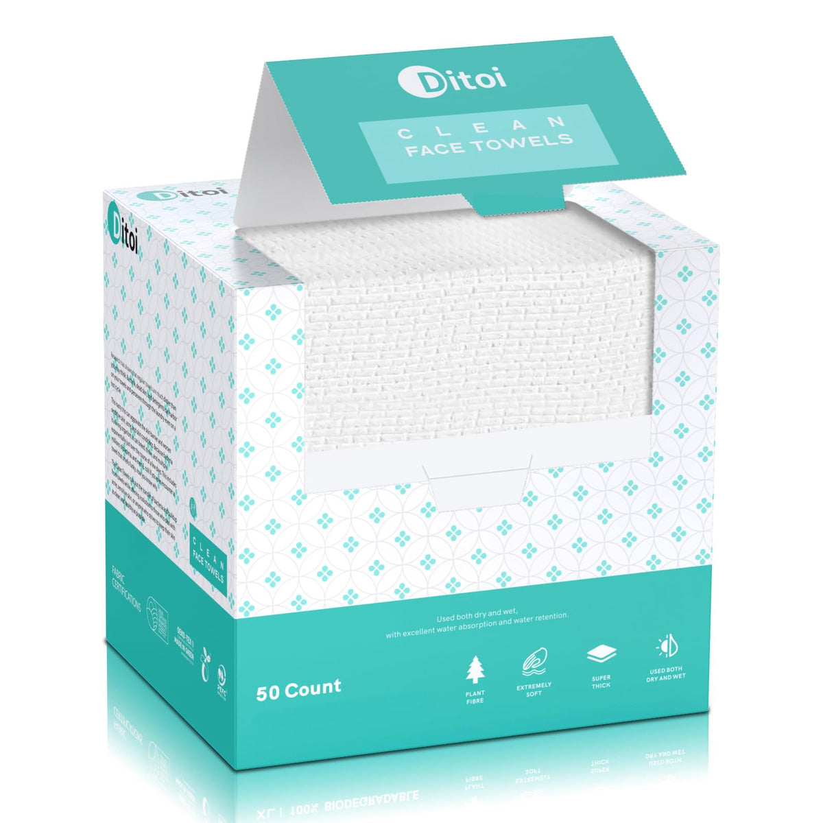 Ditoi Face Towels XXL, Ultra‑Soft Disposable Facial Towels