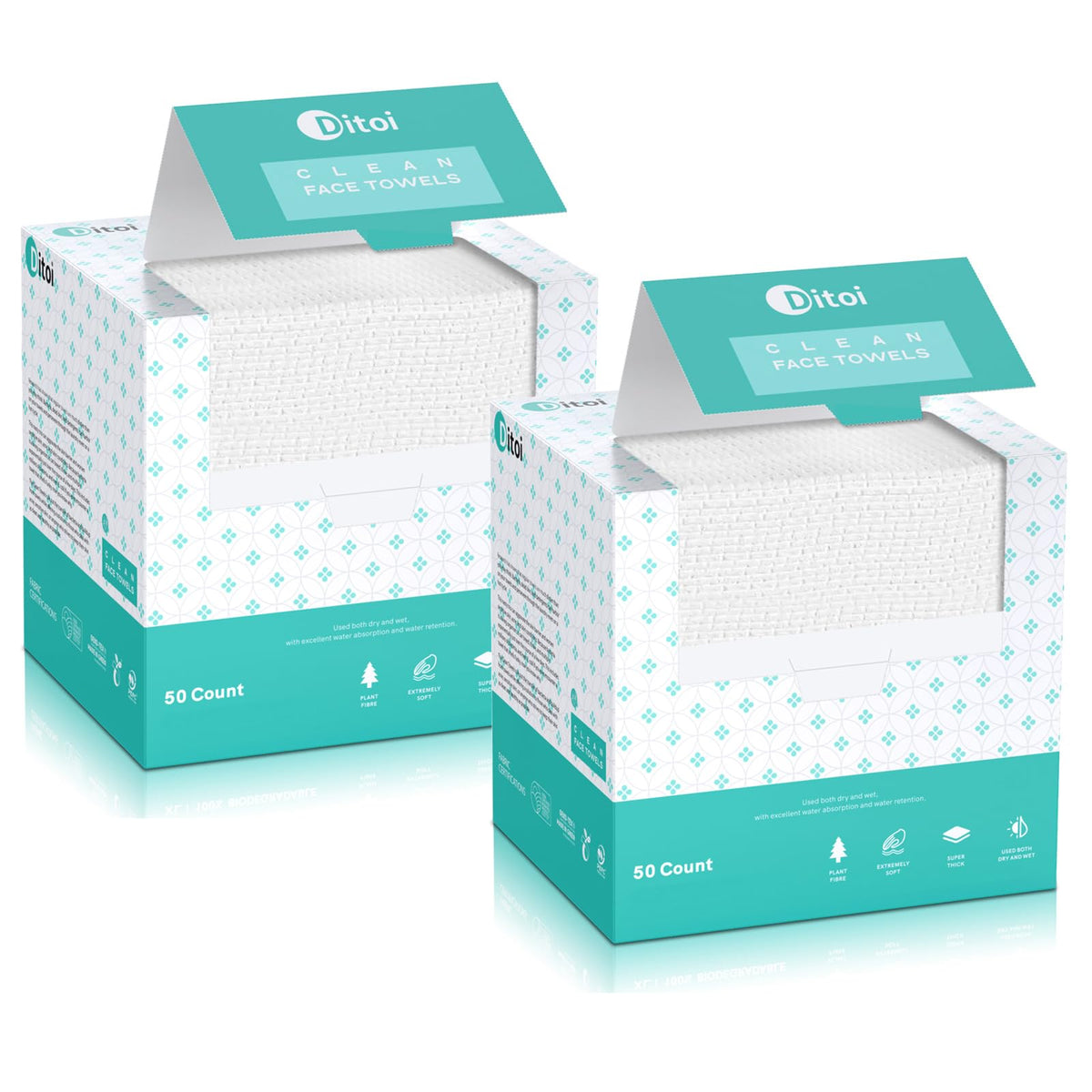 Ditoi Face Towels XXL, Ultra‑Soft Disposable Facial Towels