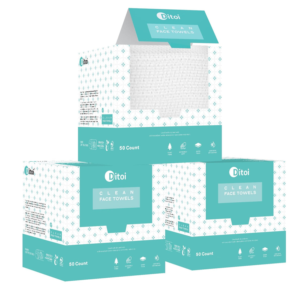Ditoi Face Towels XXL, Ultra‑Soft Disposable Facial Towels