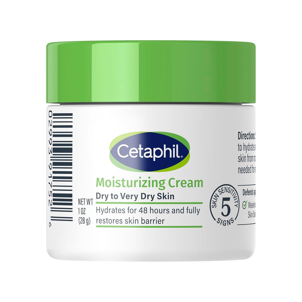 Cetaphil Moisturizing Cream, Sensitive, Dry Skin, Fragrance Free, 1oz, 12ct