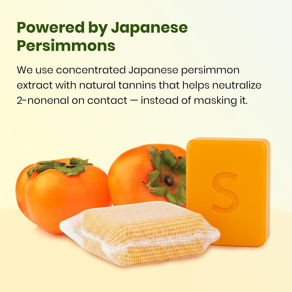 Japanese Persimmon Soap for Old People Smell, 2 Pack