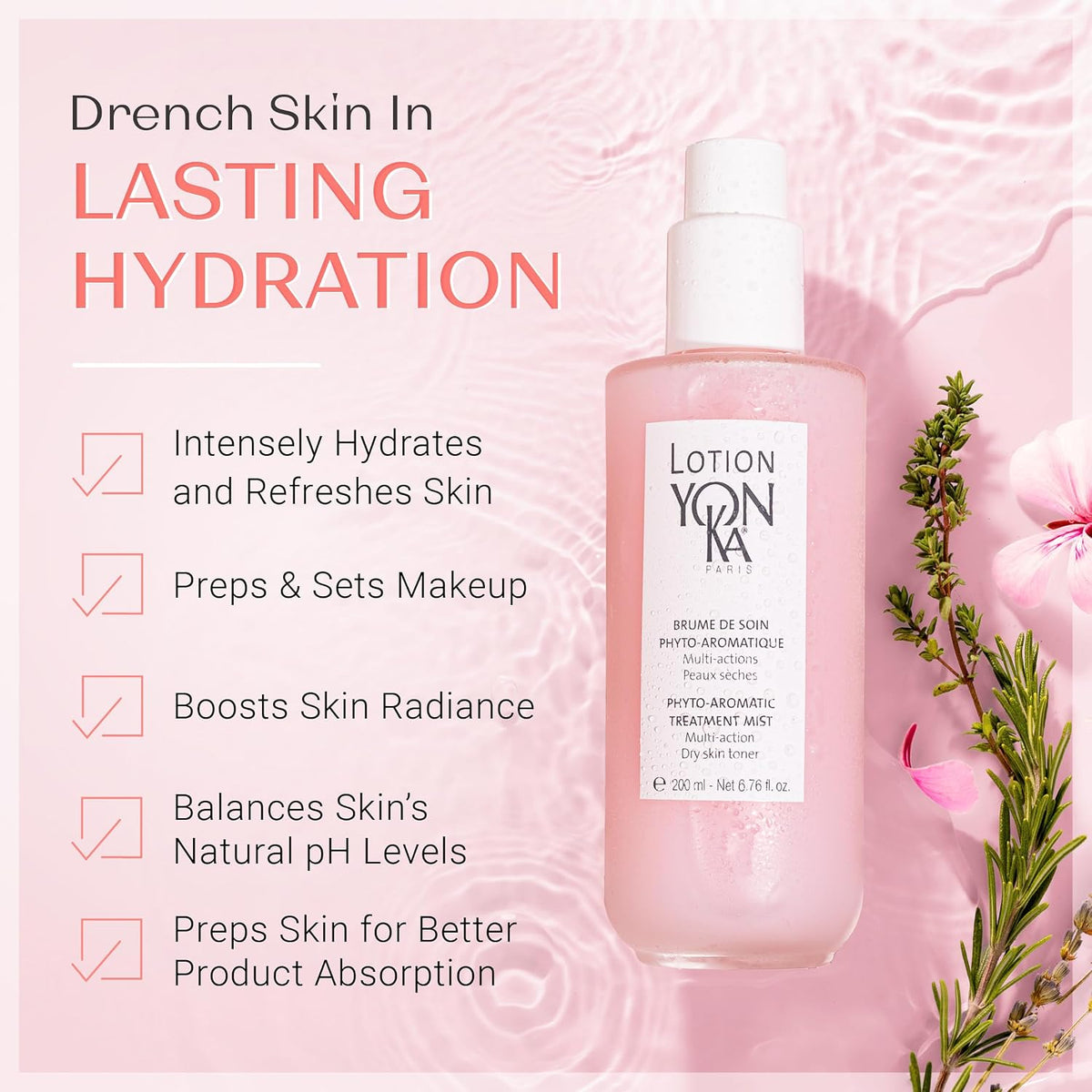 YON-KA Paris Lotion PS Hydrating Toner Face Mist for Dry, Sensitive Skin