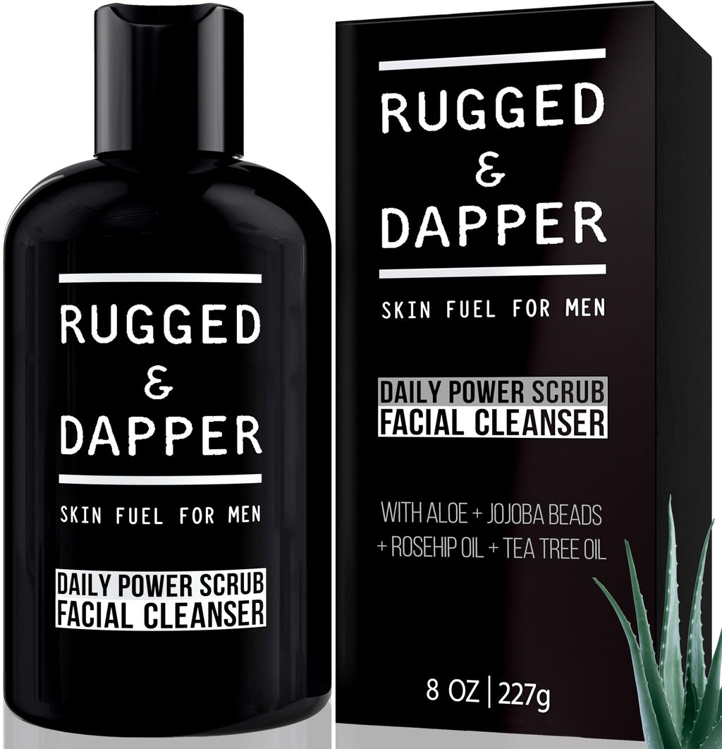 RUGGED & DAPPER Daily Duo Skincare Set for Men | Includes Age + Damage Defense Moisturizer & Daily Power Scrub Face Wash