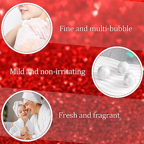 20 Pcs 0.53 oz Bath Bombs Bath Fizzies with Shea Butter Mini Bath Balls for Women Kids Relaxing Refreshing Bath Bombs Gift Set with Glitter for Bubble Spa (Pink)