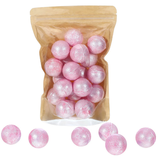 20 Pcs 0.53 oz Bath Bombs Bath Fizzies with Shea Butter Mini Bath Balls for Women Kids Relaxing Refreshing Bath Bombs Gift Set with Glitter for Bubble Spa (Pink)